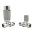 M-TRV-075-ST-CS-ALT00 - Exeter Modern TRV Chrome & Silver Towel Radiator Valves With Sleeves M-TRV-075-ST-CS-ALT00 - Exeter Modern TRV Chrome & Silver Towel Radiator Valves With Sleeves